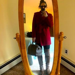 Calvin Klein wool wrap coat (red), size Small.